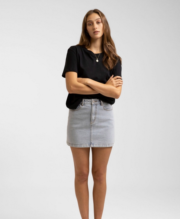 Rhythm - Classic A-Line Denim Skirt