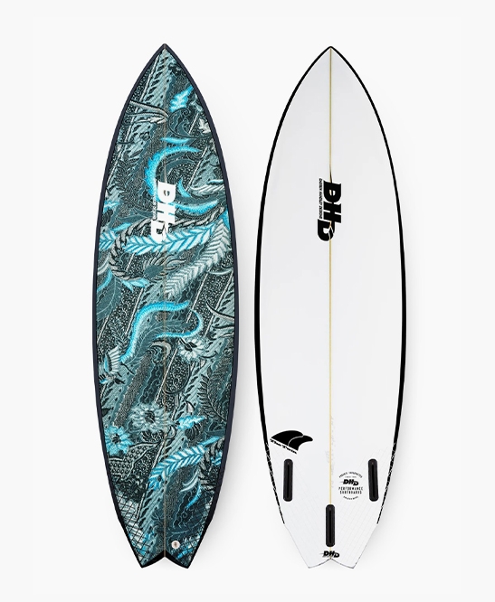 DHD Surfboards - Twin Fin 5'8 Blue Scarlett