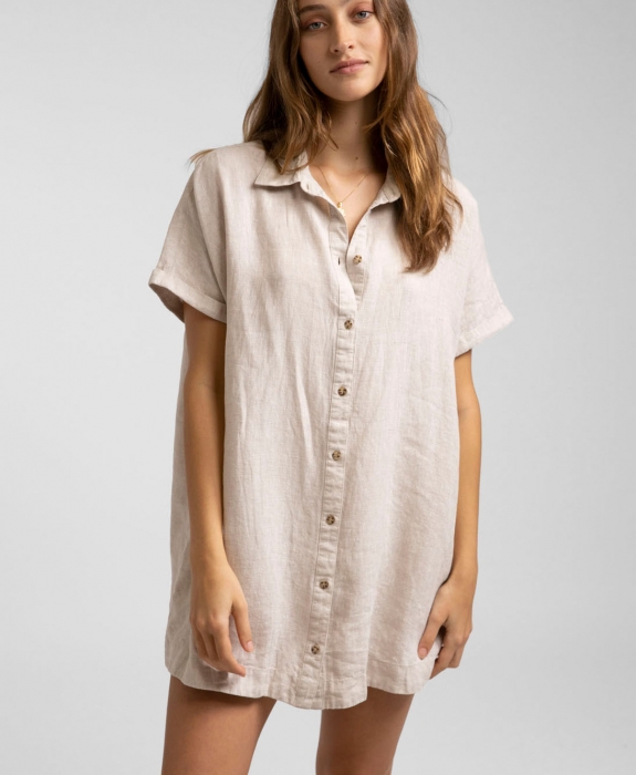 Rhythm - Classic Linen Shirt Dress