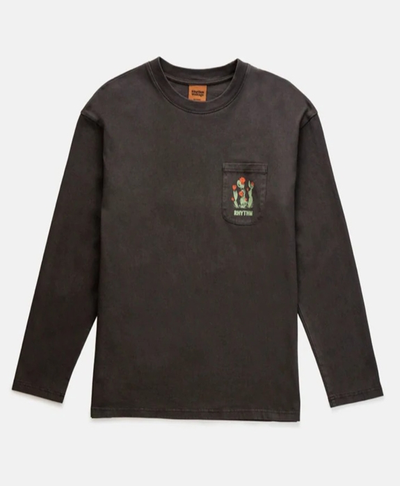 Rhythm - Cactus Pocket LS Tee Vintage Black