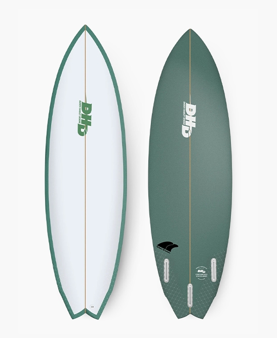 DHD Surfboards - Twin Fin 5'6 Green Safari