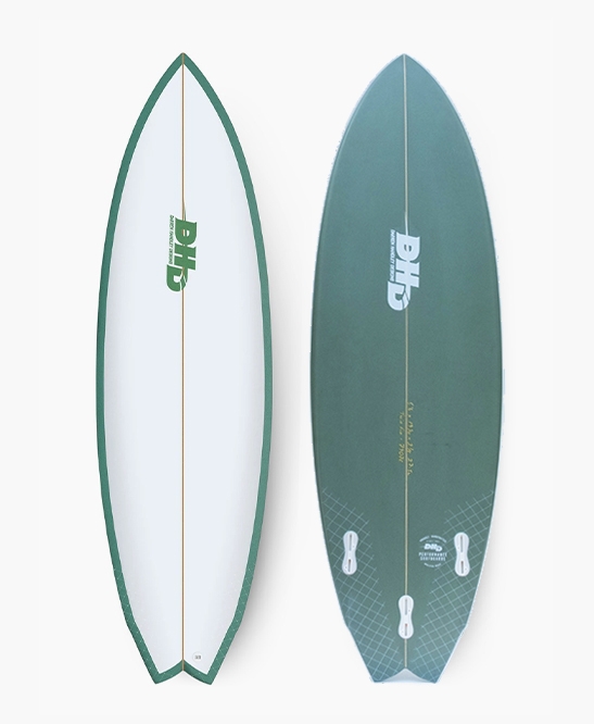 DHD Surfboards - Twin Fin 5'6 Green Safari