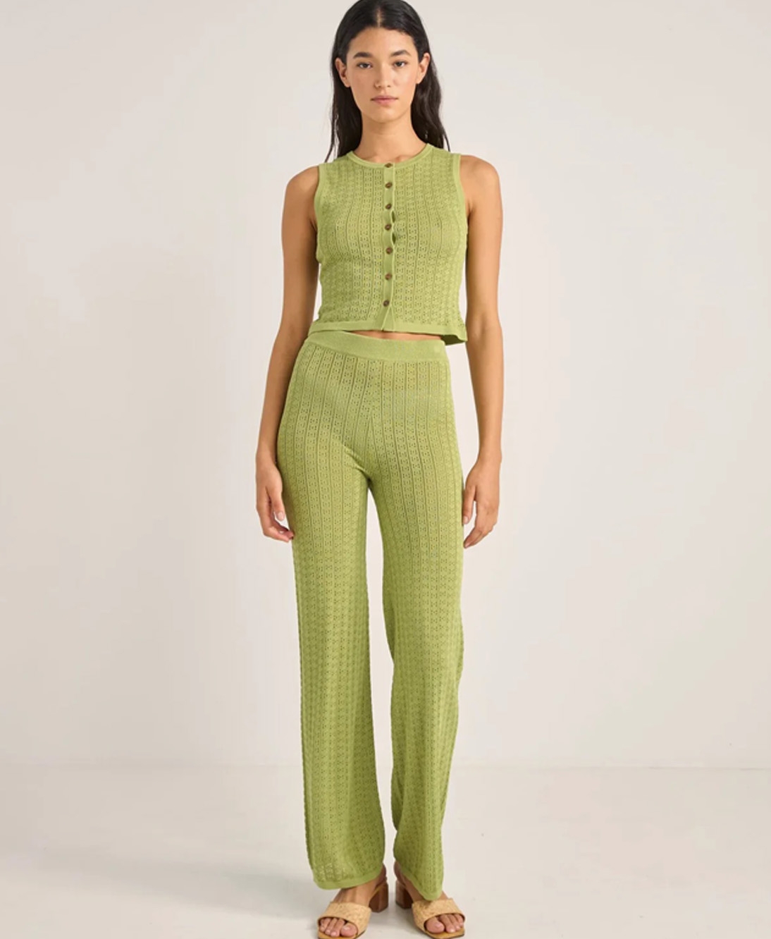 Rhythm - Ojai Straight Leg Pointelle Pant